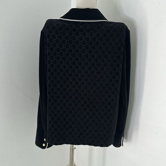 Vintage St.John Sport Embossed SJ Velvet Full Zip - Picture 3 of 5